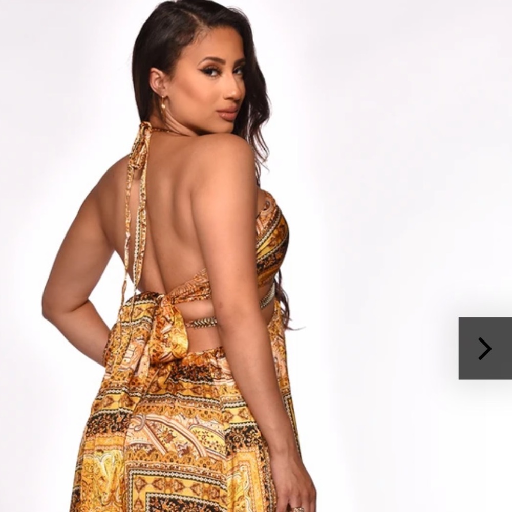 Gold Silk Maxi dress size Large